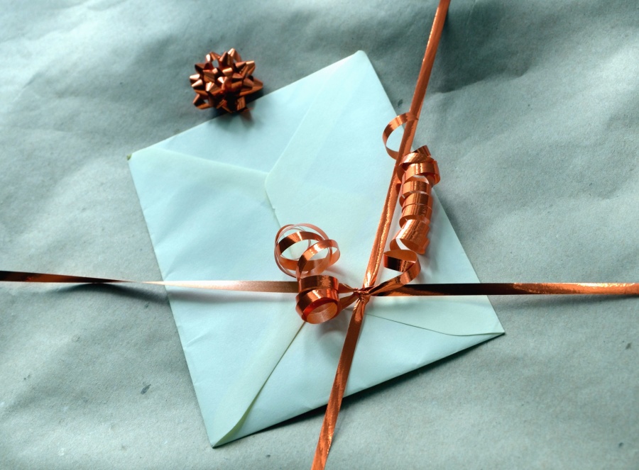envelope, binding, ribbon, letter, message