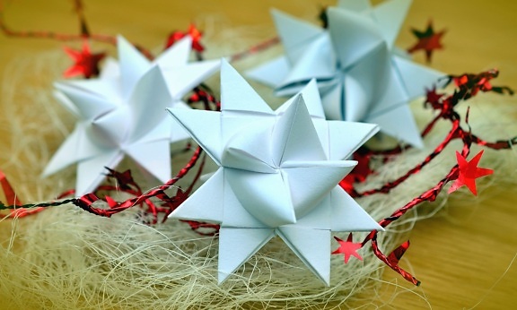 Origami, papel, decoração, geometria, arte