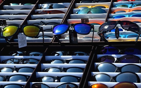 óculos de sol, proteção, sol, exposição, loja
