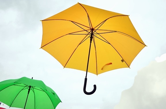 paraplu, lucht, regen, kleurrijke
