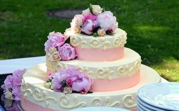 wedding cake, dessert, decoration