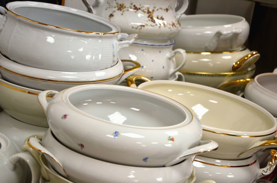 碗, 陶器, 桌子
