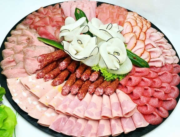 sausage, ham, prosciutto, decoration, meat, food