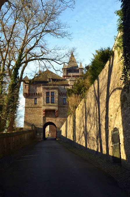 Schloss, historisch, Straße, Bogen, Architektur
