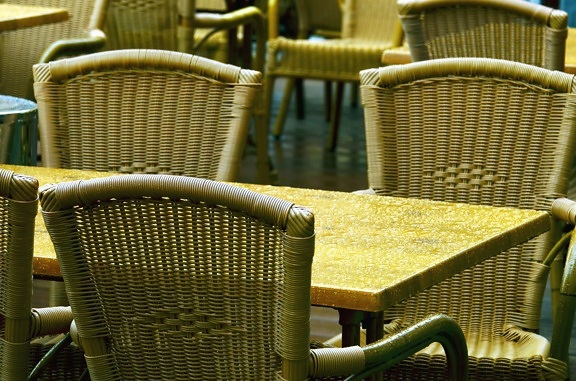 stoličky, Stolný, pletené, drevený, vystavené