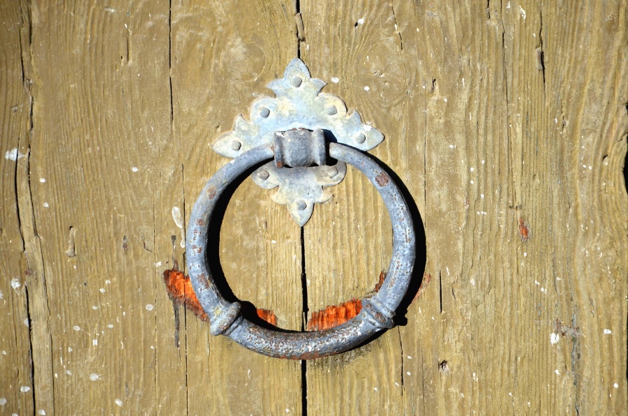 Porte, antichi, anelli, metallo, legno