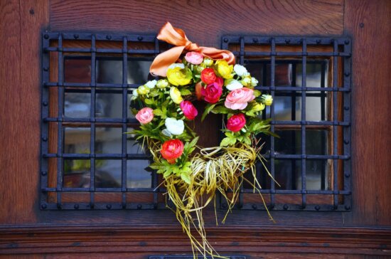 flower wreath, decoration, window, grille, traditional, ornament, still life, decorative, dry, handmade, round
