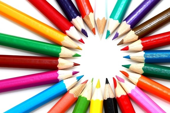 круг, карандаш, цвета