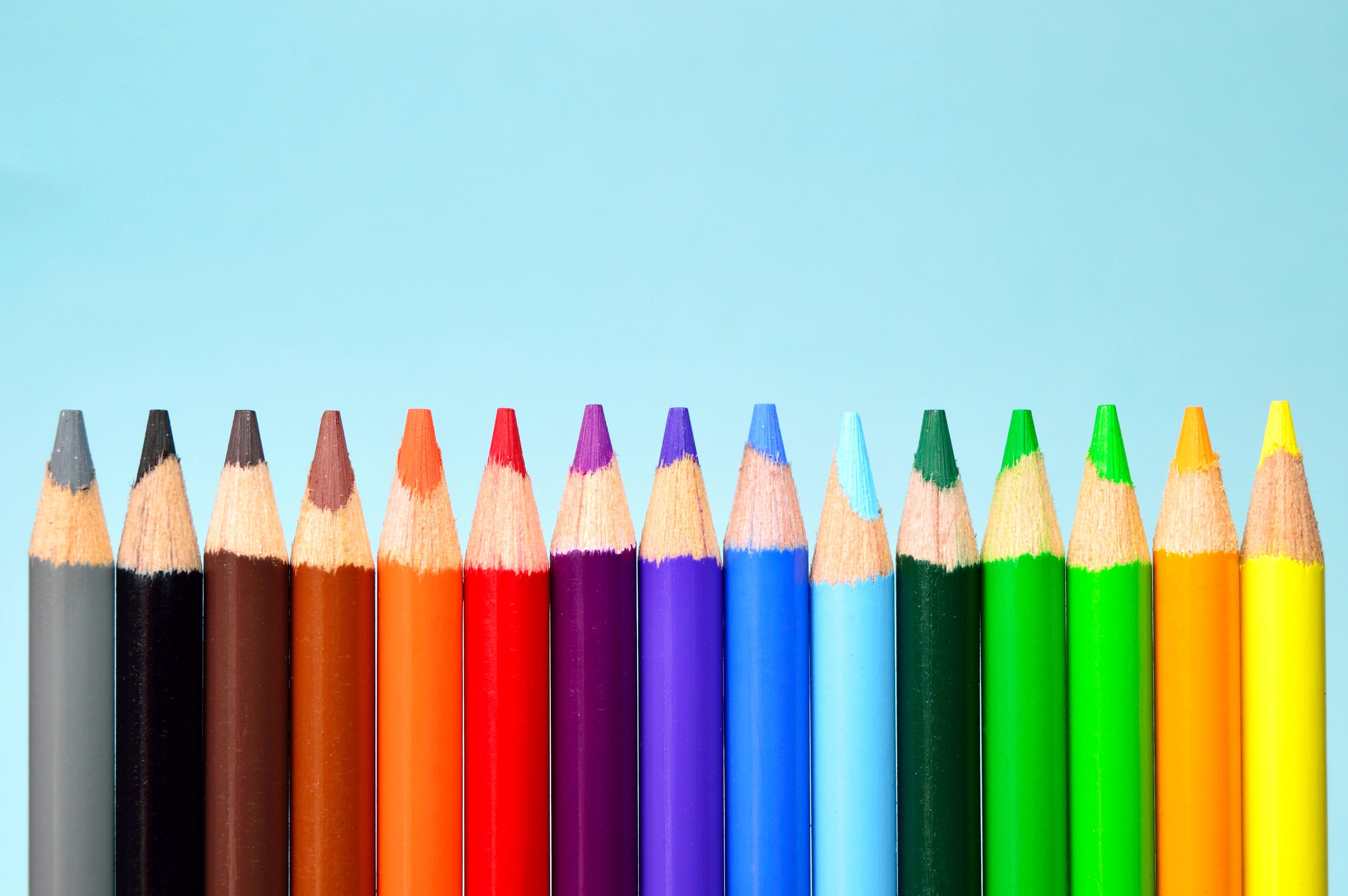 Of Colorful Crayons Isolated