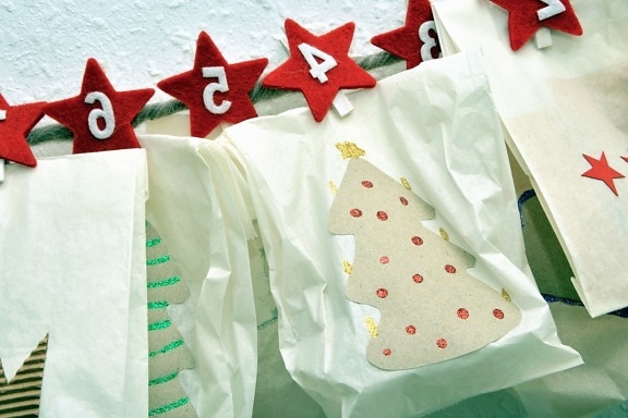 jul, ornament, dekoration, papir