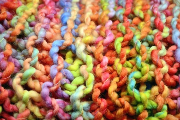 tråd, uld, farve, farverige, strikning