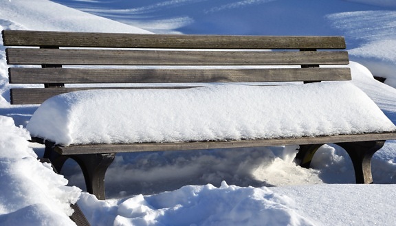 snow, bench, tree, cold, frozen