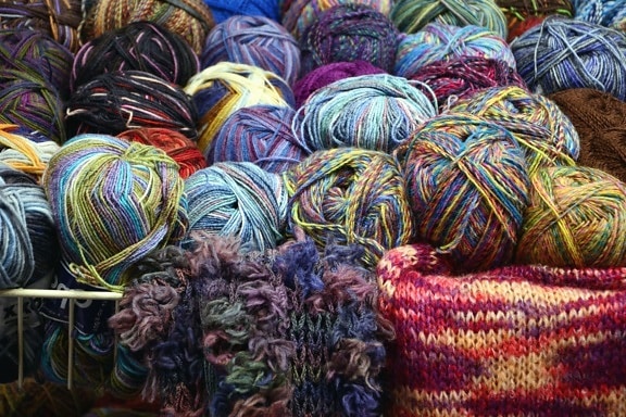 wol, breien, kleur, kleurrijk