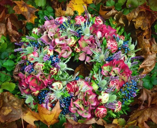 flower wreath, bouquet, decoration, leaf, colorful wreath