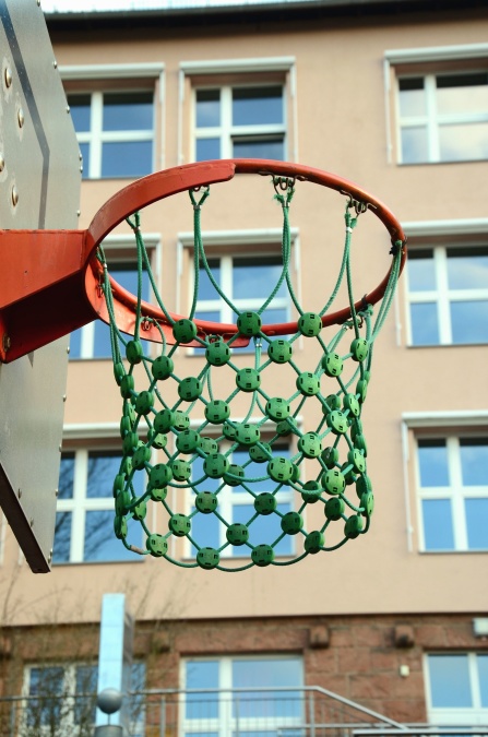 basketbal, net, obruč, lana, dřevo, sport