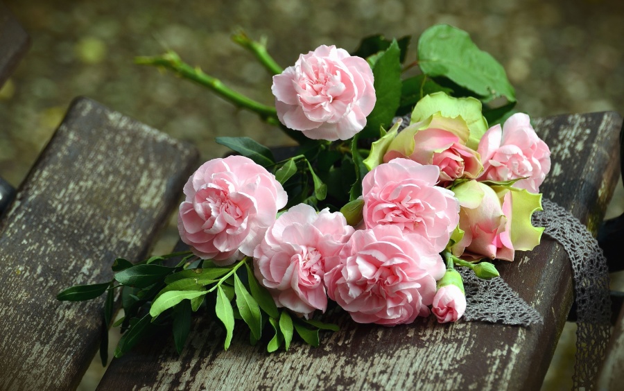 bukett, blomst, rose, romantikk