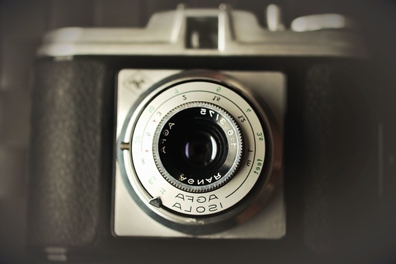 Cámara fotográfica, lente, retro, mecanismo