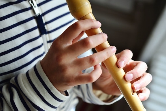 blaasinstrument, muziek, hand, vinger, fife