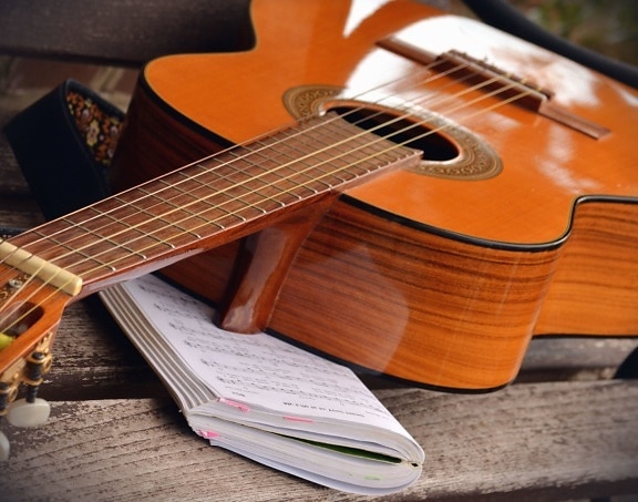 string, gitar, catatan musik, musik, seni, copybook