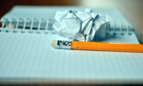 pencil, graphite, eraser, paper, note