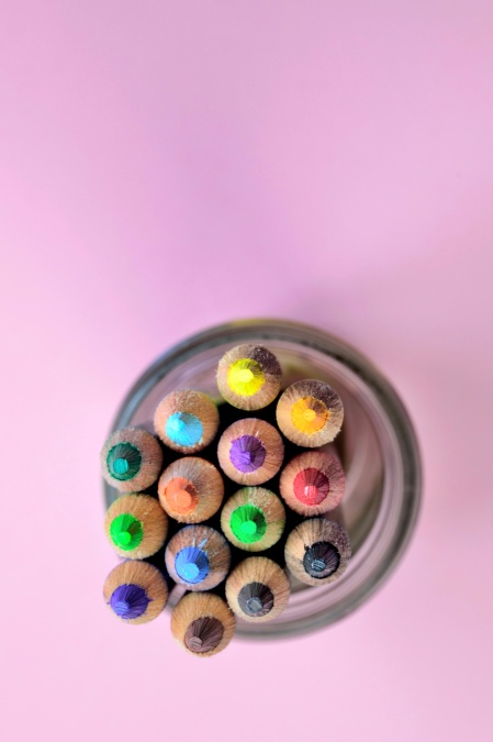 crayon, colors, object, jar