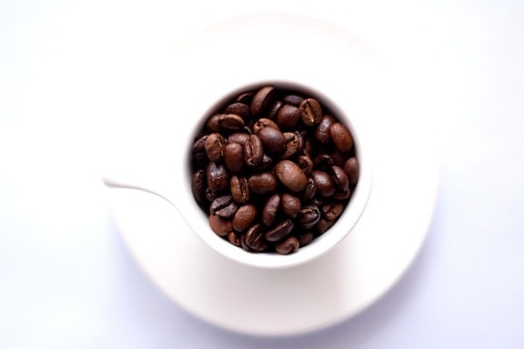 csésze fekete kávé, gabona, vetőmag, kernel