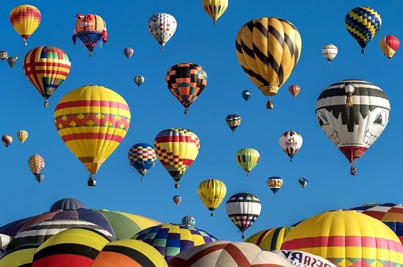 ζεστό, αέρα, μπαλόνια, ουρανός, μπαλόνι, αεροσκαφών