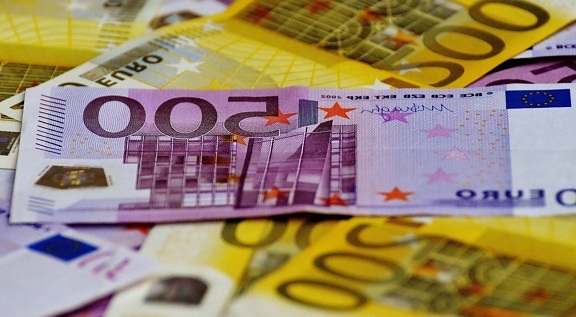 banknote, money, Euro, paper