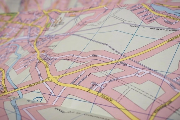 Carte, position, ville, papier, navigation, localisation