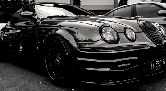 black, luxury, sport car