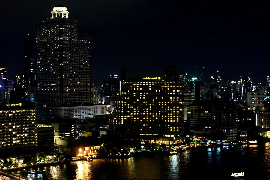 ніч, місто, Панорама, архітектура, downtown, башта