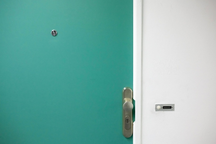 Wall, sisustus, vihreä, ovi
