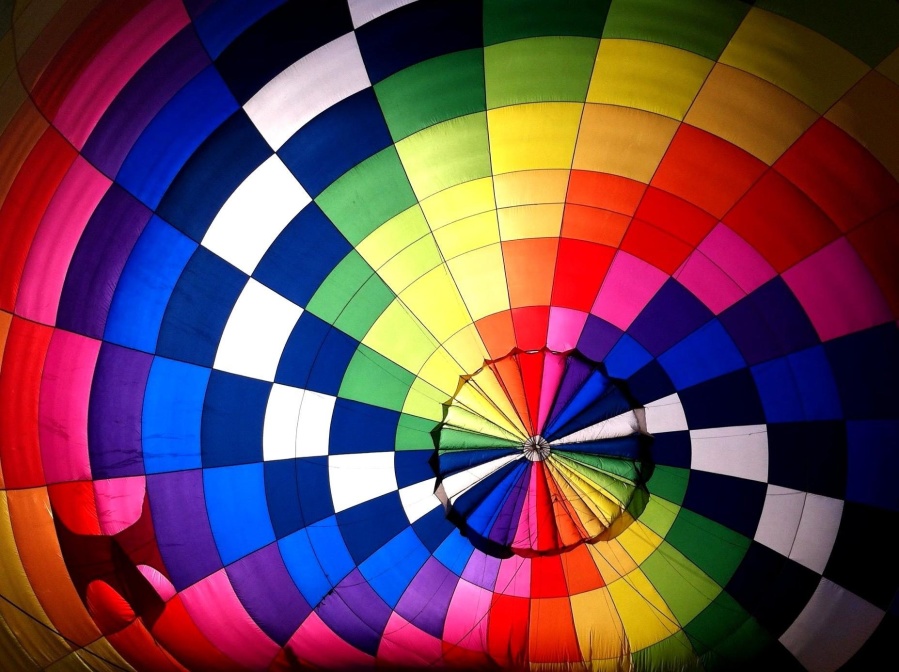 カラフルなスペクトル、気球、航空機、色
