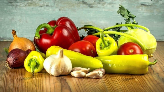 peberfrugt, grøntsager, fødevarer, kost, hvidløg, salat