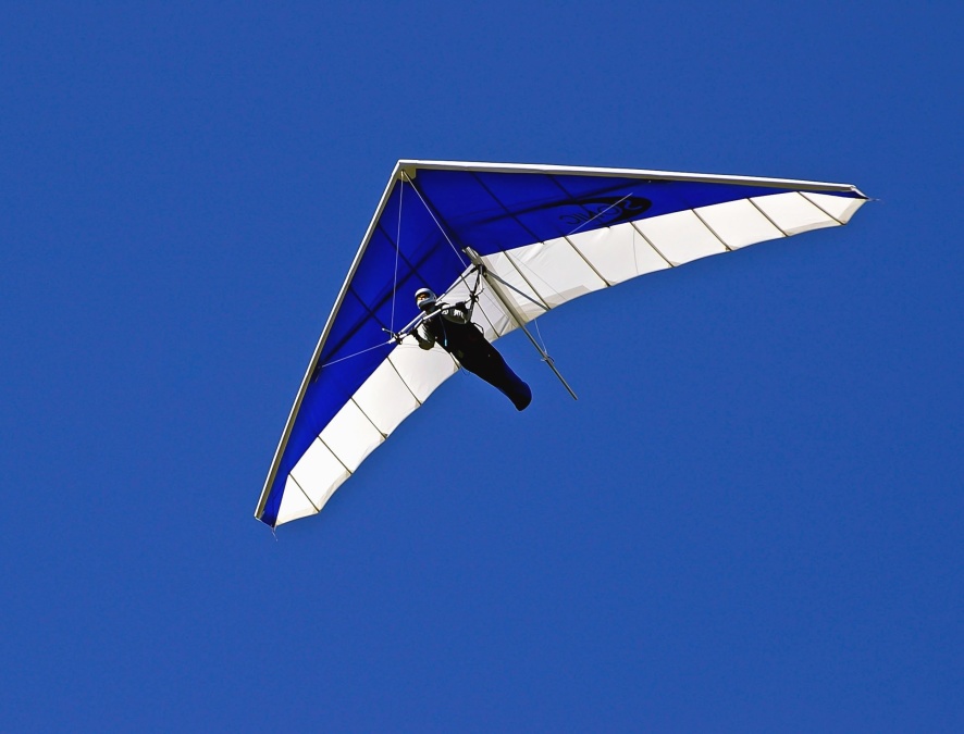 hang gliding, ekstrem sport, mann, vind, himmelen, fly, luft