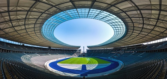 Stadionul, iarba, locuri, arhitectura, lumina, sport, joc, concurs