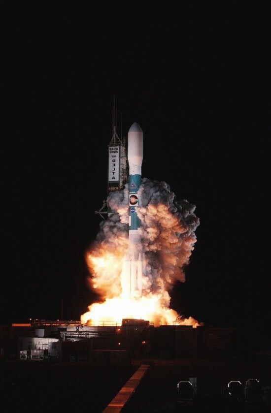 Cohete, espacio, lanzamiento, humo, fuego, investigación