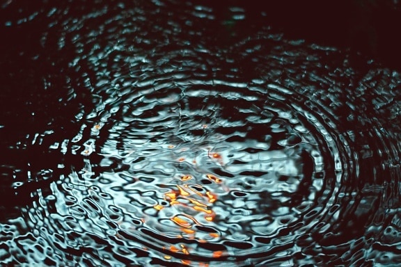 air gelombang, hujan, refleksi, cahaya