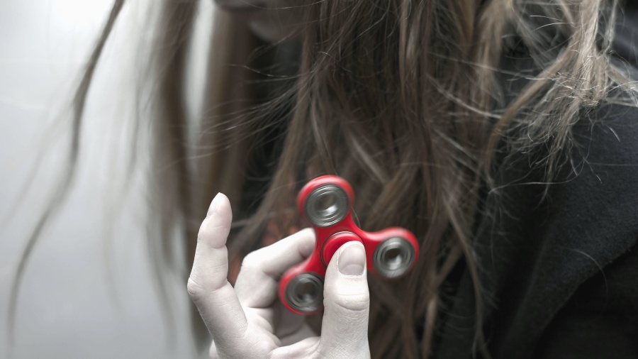 іграшка, обертання, волосся, дівчина, палець