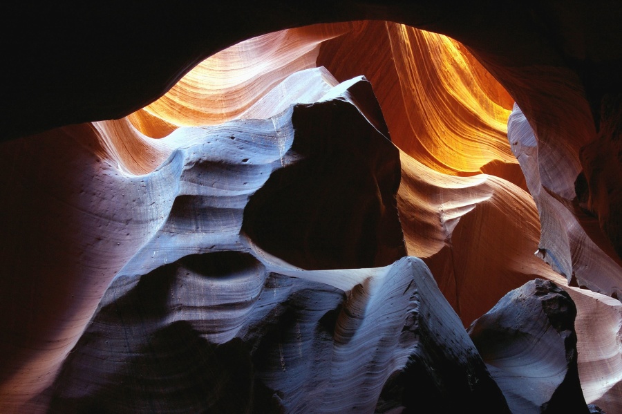 Kanion, skały, tekstura, Jaskinia