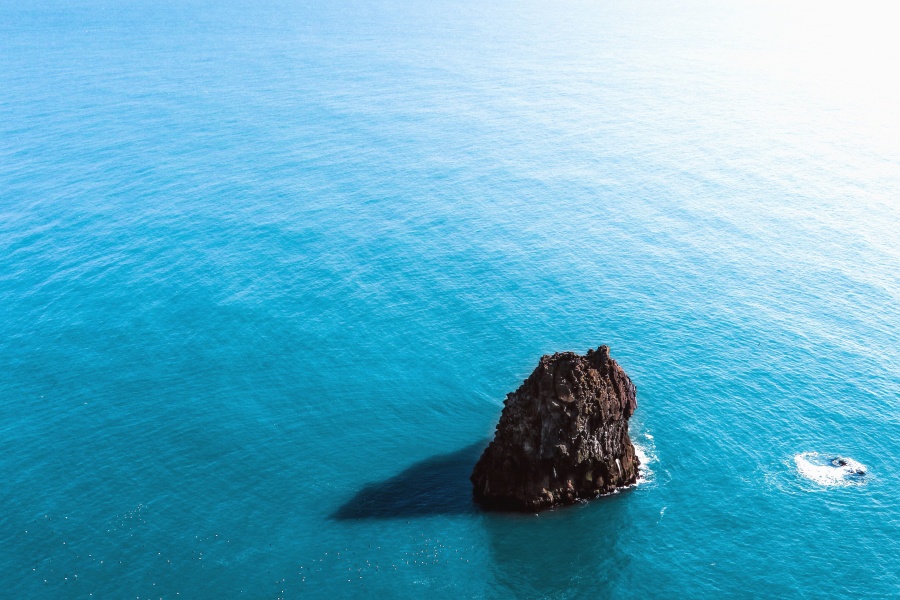 Mar, azul, agua, rocas, isla