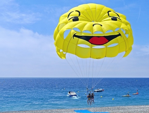 降落伞, 运动, 海洋, 水, 乐趣, 速度船, 绳索, 人