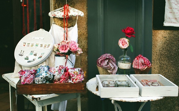 квітка, Роуз, сережки, пляшку, ювелірні вироби, коробки, виставка