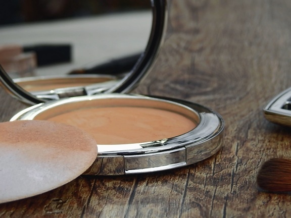 face powder, mirror, table, texture, beautification