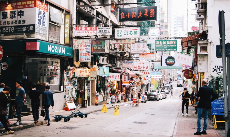Asya, sokak, Araba, asfalt, adam, reklam, Dükkanı