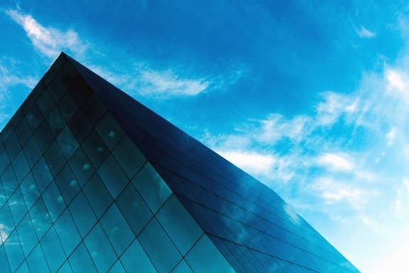 moderná budova, fasády, sklo, architektúra, obloha