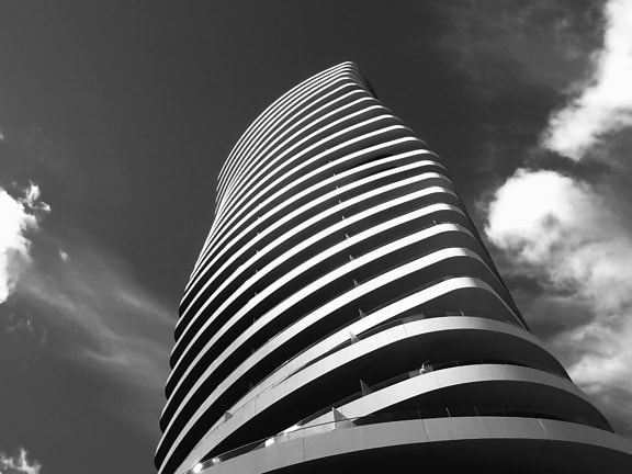 building, architecture, black, white, terrace, sky, cloud, building