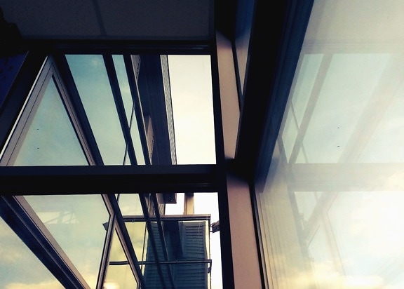 сграда, стъкло, фасади, архитектура, отражение, модерен, небето