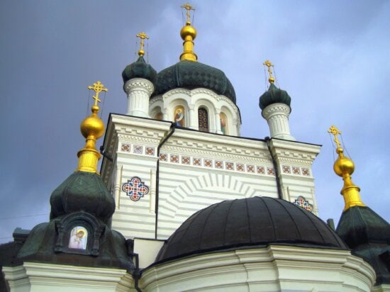 Kirche, orthodox, Christentum, Kreuz, Kuppel, Himmel, Architektur