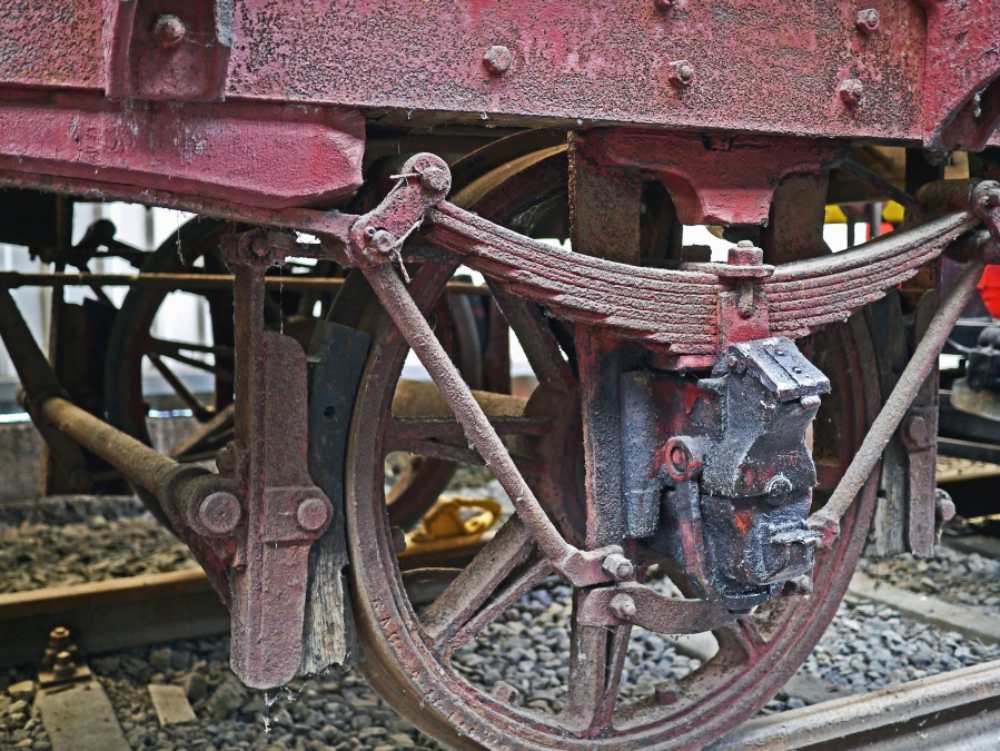 wheel, metal, train, shock absorber, brake, railroad, screw